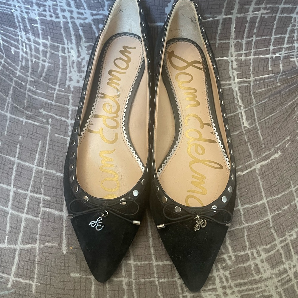 Sam Edelman Black Flats with Silver Accents